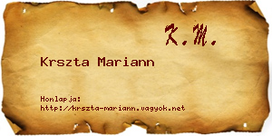 Krszta Mariann névjegykártya